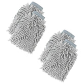 Kuber Industries Gloves | Microfiber Cleaning Gloves | Chenille Mitts for Kitchen | Hand Duster for Kitchen | Hand Gloves For Car | Double Sided Gloves | SHXNEFSST1 | Pack of 4 | Gray